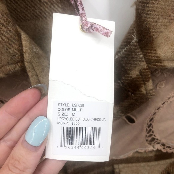 LOVESHACKFANCY RARE Upcycled Buffalo Check Jacket Shacket 1/1 NEW Medium - Picture 3 of 6